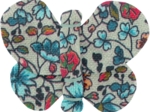 Barrette petit papillon fleur mentholé