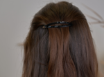 Barrette ovale moyenne noir nacré
