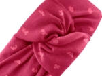 Serre-tête Large Croisé plumetis rose fuchsia