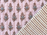 Tissu matelassé ex2613 indienne rose pale matelassée