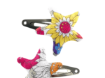 Barrettes clic-clac étoile tutti fleuri