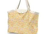 Grand sac cabas en tissu mimosa jaune rose