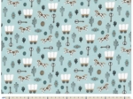 Coupon tissu 1 m bleu western