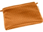 Mini pochette tissu paille dorée caramel