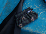 Mini pochette plissée tartan fleuri