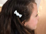 Petite barrette mini bonbon rayé bleu blanc