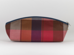 Trousse scolaire tartan lurex rubis