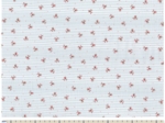 Tissu coton au mètre ex2328 rayures fleuries bleu