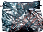Pochette plissée feuillage marine