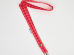Porte-clés collier vichy rouge corail
