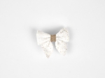 Barrette Mini Noeud Papillon  blanc pailleté