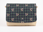 Rabat besace carré grand tartan fleuri