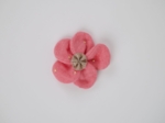 Mini Barrette Pétales de Fleur gaze pois or rose sorbet