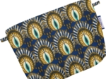 Mini pochette tissu plumes de paon