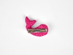 Barrette Baleine fuchsia pailleté