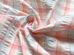 Tissu coton au mètre ex2471 carreau seersucker corail bleu