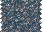 Coupon tissu 50 cm paquerette marine