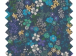 Coupon tissu 50 cm ex2340 mini fleuri bleu vert