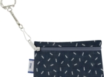 Pochette porte-clés paille argent jean