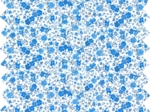 Coupon tissu 50 cm fleuri bleu crème ex1058