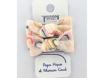 Barrettes clic-clac petits noeuds arc en ciel