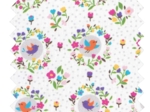 Tissu coton au mètre ex2355 médaillon d'oiseaux multicolore