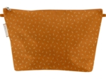 Trousse de toilette paille dorée caramel