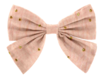Barrette noeud papillon gaze pois or rose