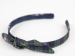 Serre-tête noeud tartan fleuri
