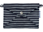 Petite pochette enveloppe rayé argent marine