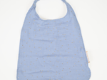 Serviette enfant élastique gaze pois or bleu baltique