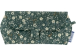 Etui à lunettes fleuri kaki