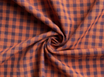 Tissu coton au mètre vichy caramel prune