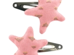 Barrettes clic-clac étoile triangle or poudré