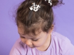 Barrette petit papillon leopard