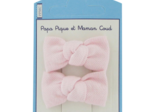 Barrettes clic-clac petits noeuds oxford rose