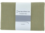 Coupon tissu 1 m gaze pois or vert amande