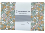 Coupon tissu 1 m  ex2503 fleuri retro lichen