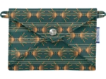 Petite pochette enveloppe eventail or vert