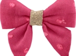 Barrette Mini Noeud Papillon plumetis rose fuchsia