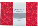 Coupon tissu 1 m ex2557 noel mini feuillage houx or rouge