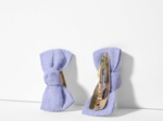 Barrettes clic-clac petits noeuds oxford ciel