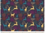 Tissu coton au mètre ex2240 cerfs multicolores