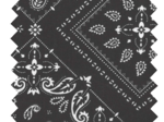 Tissu coton au mètre ex2216 bandana noir