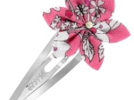 Barrette clic-clac fleur étoile violette rose