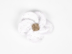 Petite Barrette Pétales de Fleur broderie anglaise étoiles blanches