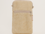 Pochette téléphone matelassée velours côtelé large doré