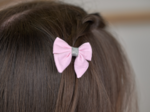 Barrette Mini Noeud Papillon oxford rose