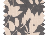 Tissu enduit  au mètre ex2582 feuillage encre anthracite
