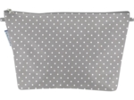 Trousse de toilette pois gris clair